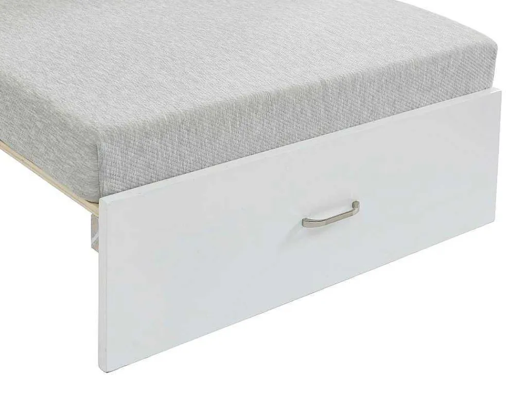 Hoogslaper Goliath Ii Met Bureau, Bedbank En Opbergruimte - 90 X 200 Cm - Massief Grenen - Gebleekt-Vente-unique Best