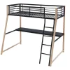 Hoogslaper Malicia - 90 X 190 Cm - Met Hoekbureau - Zwart En Eiken-Vente-unique