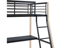 Hoogslaper Malicia - 90 X 190 Cm - Met Hoekbureau - Zwart En Eiken-Vente-unique