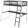 Hoogslaper Malicia - 90 X 190 Cm - Met Hoekbureau - Zwart En Wit + Matras-Vente-unique Outlet