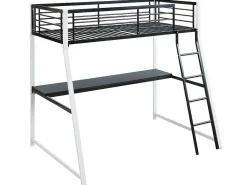 Hoogslaper Malicia - 90 X 190 Cm - Met Hoekbureau - Zwart En Wit + Matras-Vente-unique Outlet