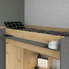 Hoogslaper Met Bureau En Kast - 90X200Cm - Naturel En Antraciet + Matras - Auckland-Vente-unique Online