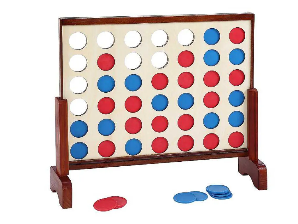 Houten Reuze-Bordspel - 4 Op Een Rij - L79 X H72 Cm - Toupsi-Vente-unique Clearance