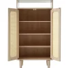 Houten Schoenenkast - 2 Rotan Deuren En 3 Verstelbare Interne Planken - Naturel-ModernLuxe Hot