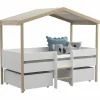 Hutbed Sarosi Met Laden - 90 X 190 Cm - Linden - Wit En Eiken-Vente-unique