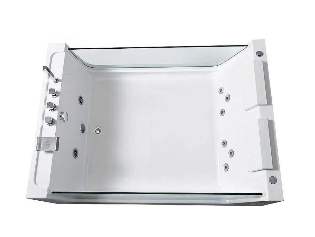 Hydromassagebad Met 2 Panoramische Glazen 170 X 120 Cm 8 Jets Gemma-ELITESHOPPING Hot