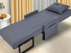 3-In-1 Converteerbare Fauteuil In Stof - Grijs-Vente-unique Hot