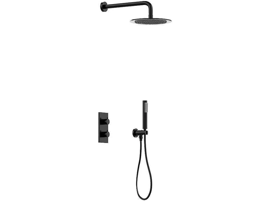 Inbouw Douche Met Thermostatische Mengkraan - Mat Zwart - Timavo-Shower & Design Online
