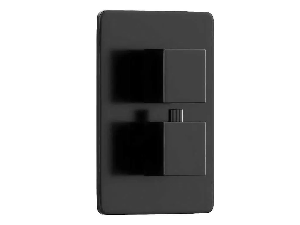 Inbouw Douche Met Thermostatische Mengkraan En Vaste Wandhouder - Mat Zwart - Terek-Shower & Design Best