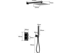 Inbouw Douche Met Thermostatische Mengkraan - Geborsteld Nikkelkleur - Terek-Shower & Design Clearance
