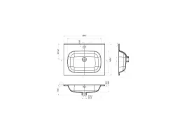 Inbouwwastafel In Hars Met Steenlook - Zwart - L60 X B46 Cm - Okiwa-Shower & Design Discount