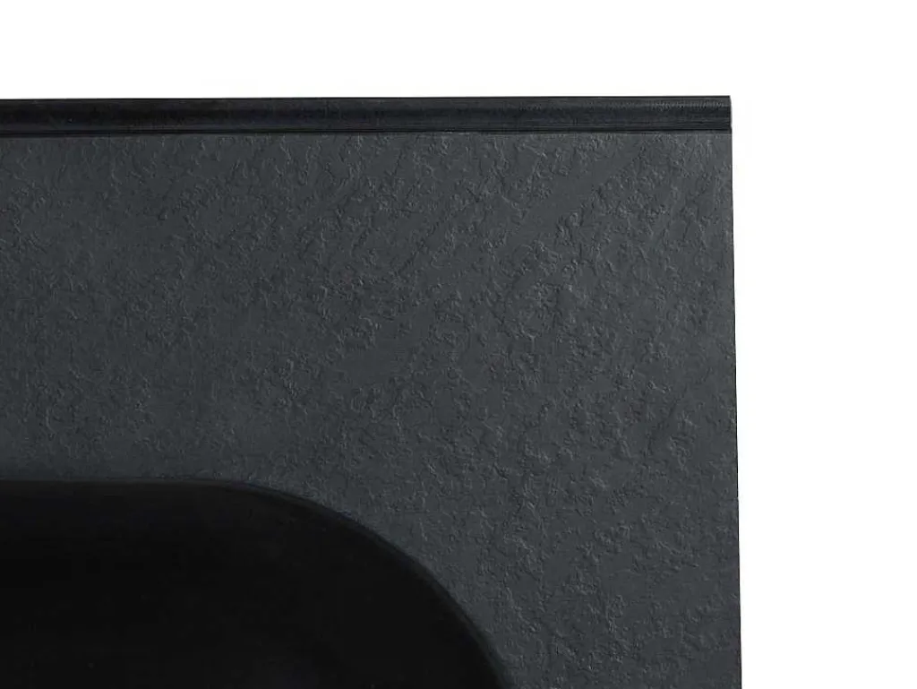 Inbouwwastafel In Hars Met Steenlook - Zwart - L60 X B46 Cm - Okiwa-Shower & Design Discount