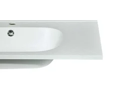 Inbouwwastafel In Hars Met Steenlook - Wit - L80 X B46 Cm - Okiwa-Shower & Design Best