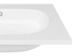 Inbouwwastafel Van Hars Met Steeneffect - Wit - L60 X B46 Cm - Okiwa-Shower & Design New