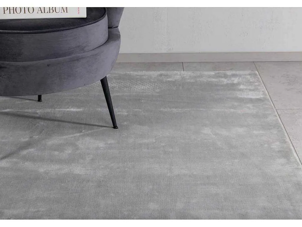 Indra Vloerkleed 300X200 Cm Viscose Grijs.-Vente-unique New