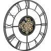 Industriele Wandklok - D80 Cm - Metaal - Zwart En Goudkleurig - Karial-Vente-unique