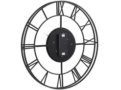 Industriele Wandklok - D80 Cm - Metaal - Zwart En Goudkleurig - Karial-Vente-unique