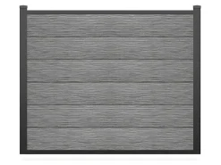 Ingraafbare Omheining H156 Cm - Set 6 Composietplaten + 2 Lichtgrijze Palen - Enola-EXPERTLAND New