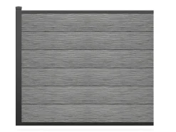 Ingraafbare Omheining H156 Cm - Set 6 Composietplaten + 1 Lichtgrijze Paal - Enola-EXPERTLAND Sale