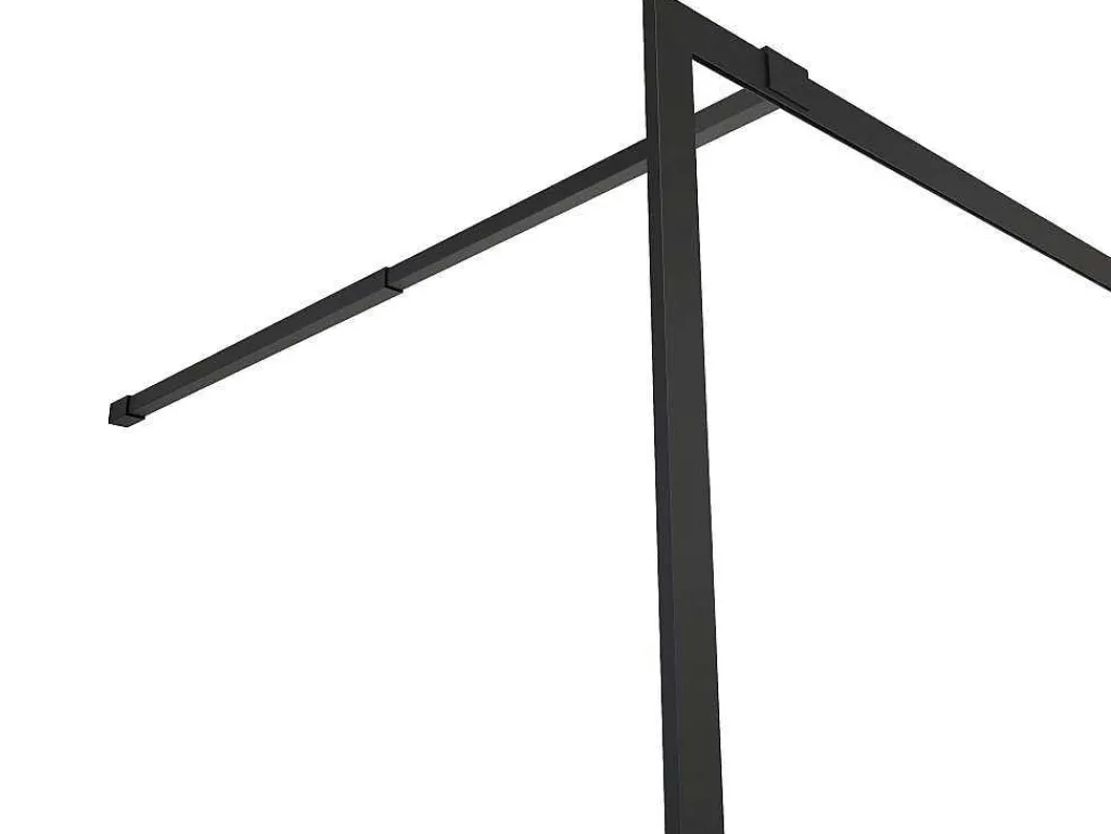 Inloopdouchescherm - 140 X 200 Cm - Mat Zwart - Gehard Glas - Amberi-Shower & Design Outlet