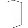 Inloopdouchescherm - 120 X 200 Cm - Mat Zwart - Gehard Glas - Amberi-Shower & Design Sale