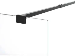 Inloopdouchescherm Met Handdoekhouder - 120 X 200 Cm - Mat Zwart - Gehard Glas - Kristen-Shower & Design New