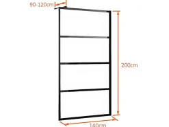 Inloopdouchewand Inaya In Industriele Stijl - 140X200 Cm-Shower & Design Outlet