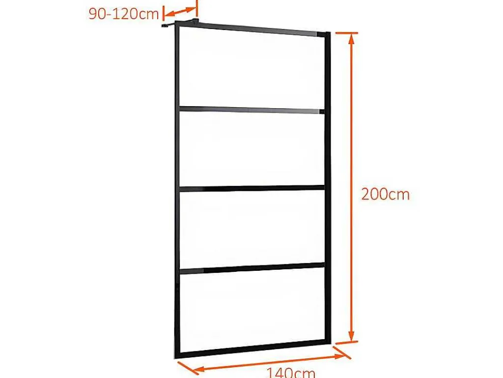 Inloopdouchewand Inaya In Industriele Stijl - 140X200 Cm-Shower & Design Outlet