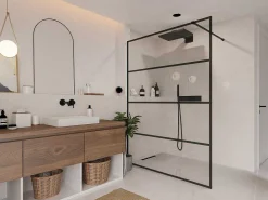 Inloopdouchewand Inaya In Industriele Stijl - 140X200 Cm-Shower & Design Outlet