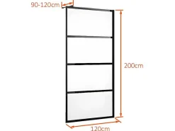 Inloopdouchewand Inaya In Industriele Stijl - 120X200 Cm-Shower & Design
