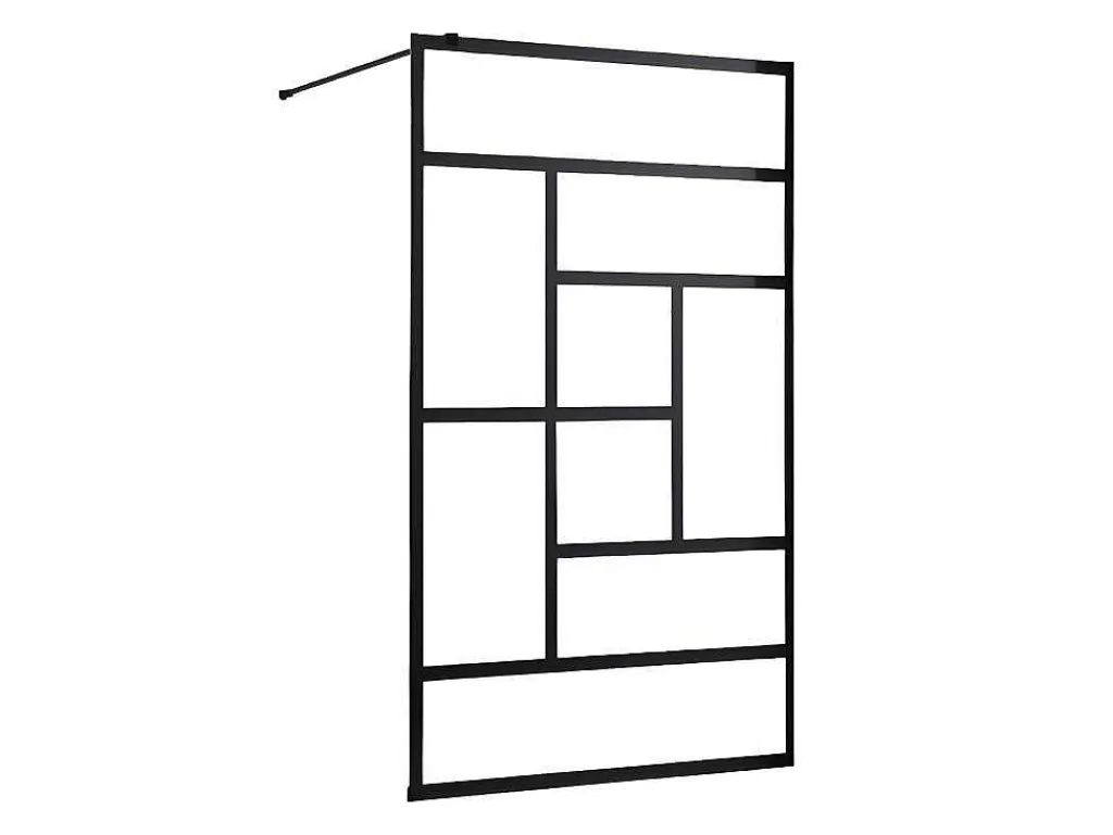 Inloopdouchewand Industriele Stijl Sefana - 140X200 Cm - Zwart-Shower & Design Online