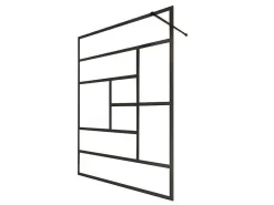 Inloopdouchewand Industriele Stijl Sefana - 140X200 Cm - Zwart-Shower & Design Online
