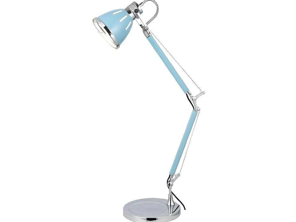 Jerona Tafellamp, Blauw, Chroom, 21X21X86 Cm,-EPIKASA Hot
