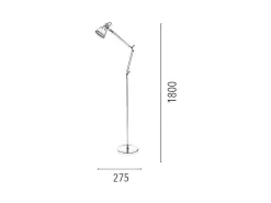 Jerona Vloerlamp, Blauw, Chroom, 27,5X27,5X180 Cm,-EPIKASA