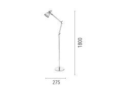 Jerona Vloerlamp, Groen, Chroom, 27,5X27,5X180 Cm,-EPIKASA Clearance
