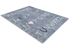 Junior 52106.801 Tapijt Wasbaar Alfabet Voor Kinderen Antislip - Grijs 120X170 Cm-RugsX New