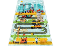 Junior 52105.801 Tapijt Wasbaar Bouwplaats Dieren Voor Kinderen Antisl 160X220 Cm-RugsX Outlet