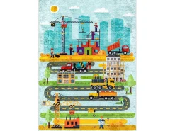Junior 52105.801 Tapijt Wasbaar Bouwplaats Dieren Voor Kinderen Antisl 160X220 Cm-RugsX Outlet