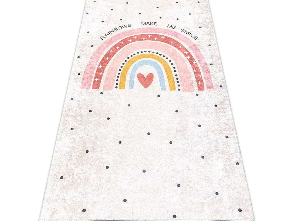 Junior 51300.802 Tapijt Wasbaar Regenboog, Stippen Voor Kinderen Antis 160X220 Cm-RugsX Discount