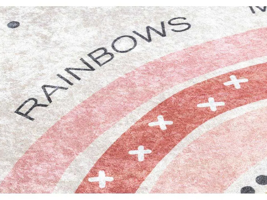 Junior 51300.802 Tapijt Wasbaar Regenboog, Stippen Voor Kinderen Antis 160X220 Cm-RugsX Discount