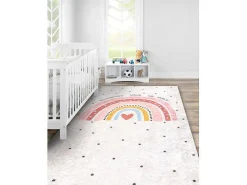 Junior 51300.802 Tapijt Wasbaar Regenboog, Stippen Voor Kinderen Antis 160X220 Cm-RugsX Discount