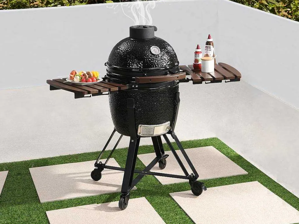 Kamado-Houtskoolbarbecue Van Keramiek En Bamboe 45 X 63 X 105 Cm - Izaki-Vente-unique Hot