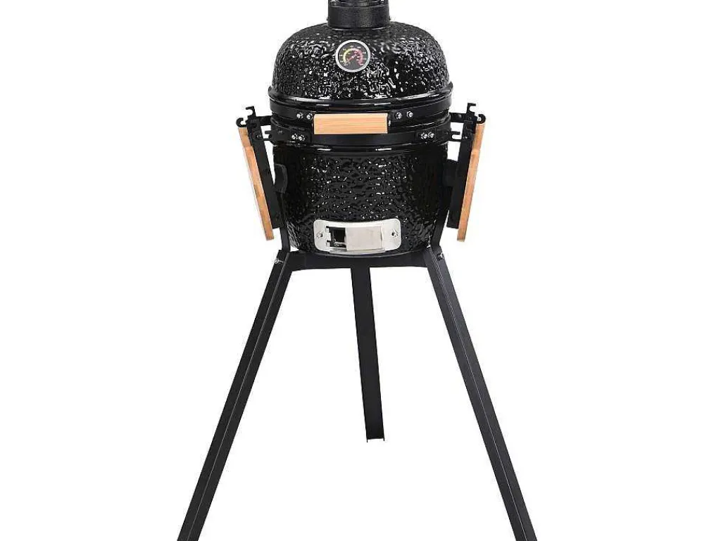 Kamado-Houtskoolbarbecue Van Keramiek En Bamboe 32 X 52 X 94 Cm - Eriko-Vente-unique Hot