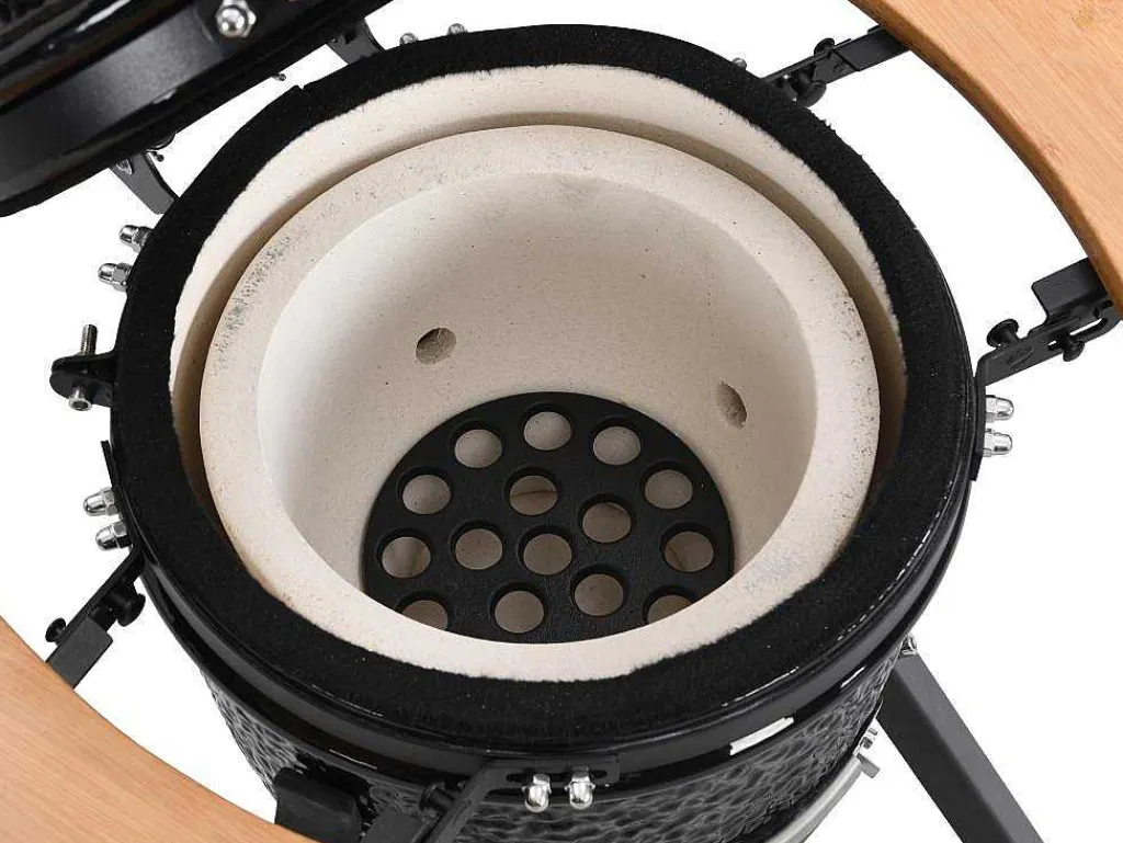 Kamado-Houtskoolbarbecue Van Keramiek En Bamboe 32 X 52 X 94 Cm - Eriko-Vente-unique Hot