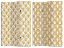 Kamerscherm Met Art-Decoprint 3 Delen Luxor - Mdf - L.120 X H.180 Cm - Goudkleurig-OZAIA Discount