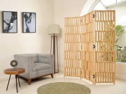 Kamerscherm Van Rotan Met 3 Luien - L140 X H180 Cm - Naturel - Gideon-OZAIA Sale