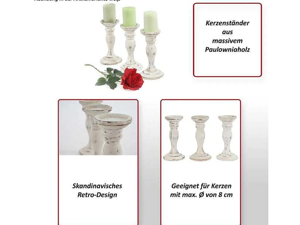 Kandelaar H361 (Set Van 3), Bruin-Vente-unique New