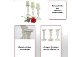 Kandelaar H361 (Set Van 3), Grijs-Vente-unique Discount