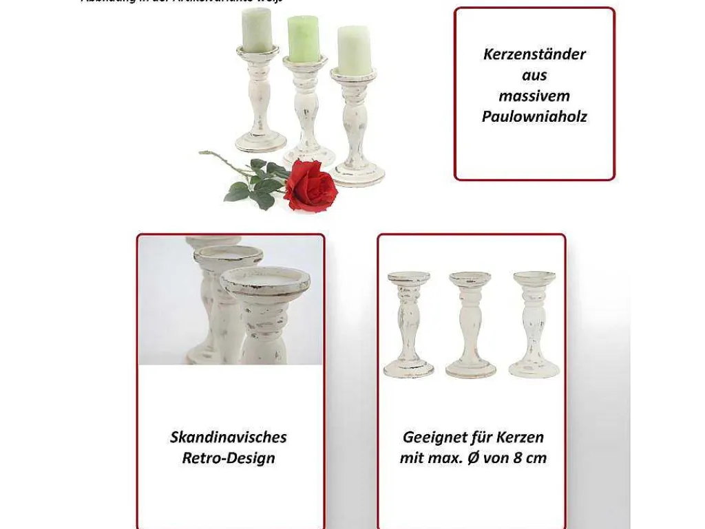 Kandelaar H361 (Set Van 3), Grijs-Vente-unique Discount