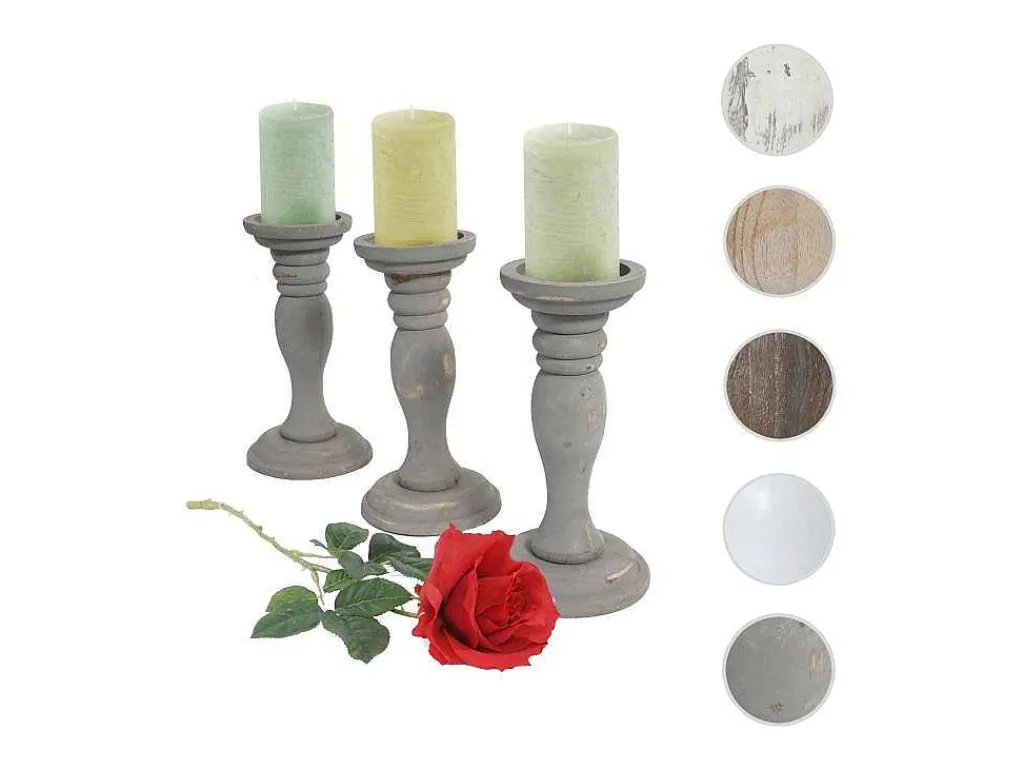 Kandelaar H361 (Set Van 3), Grijs-Vente-unique Discount